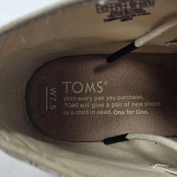 TOMS Desert Wedge Ink Sashiko Espadrilles Ankle Booties Size 7.5 - Picture 9 of 12